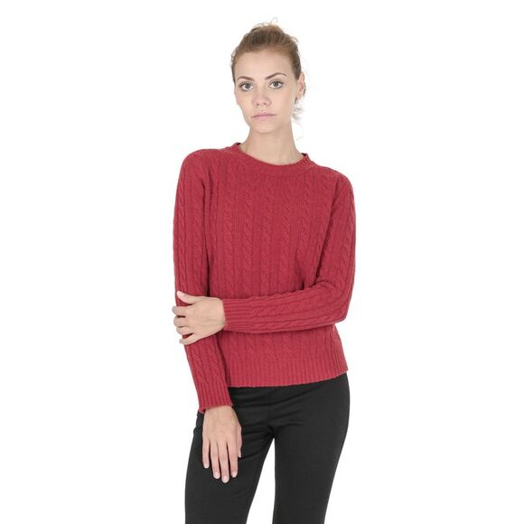 Crown of Edinburgh Cashmere Cable Knit Jumper Sweater Women Red Gloves - Picture 4 of 7